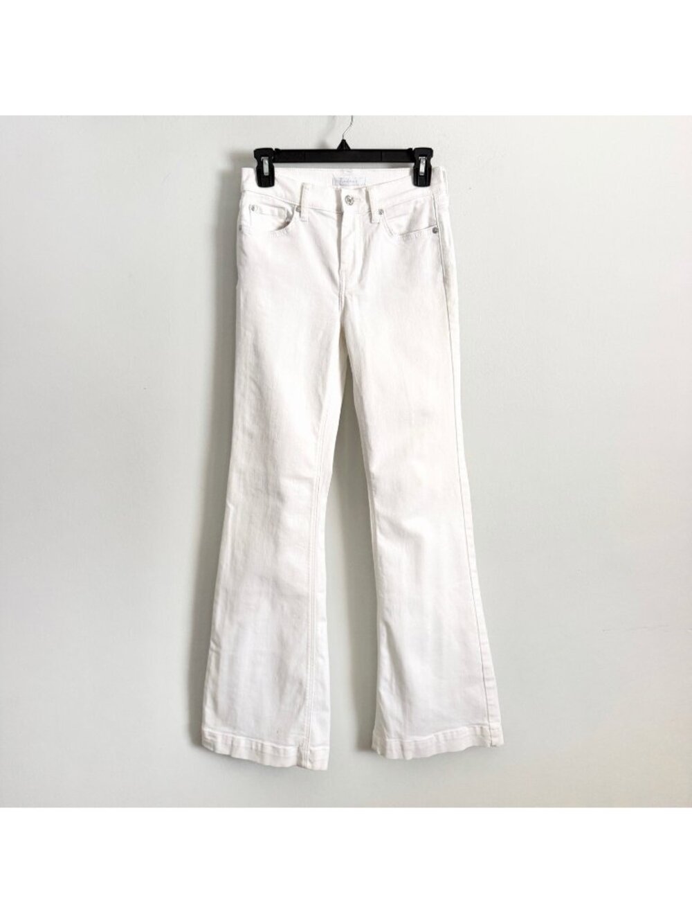 7 For All Mankind White Tailorless Dojo Jeans Stretch Denim Flare Women’s Sz 26